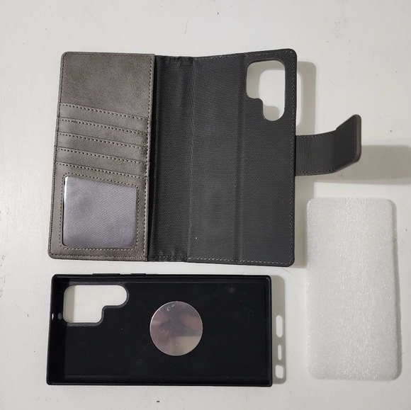 Samsung S22 Ultra Phone Case CaseCo 5th Ave Wallet Magnetic Grey & bonus case - Picture 7 of 8